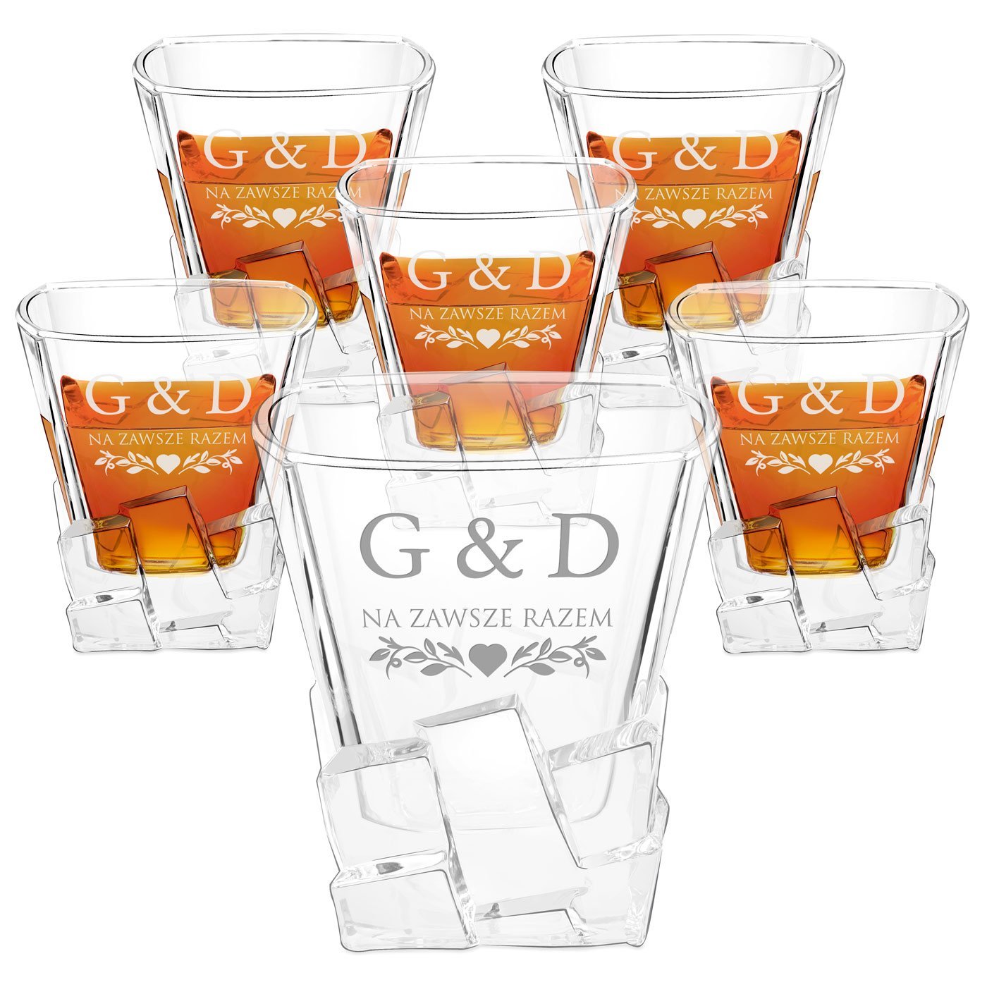 Szklanki do whisky x6 z grawerem dla pary na lub rocznic parapetwk