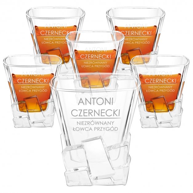 Szklanki do whisky x6 z grawerem dla podróżnika myśliwego