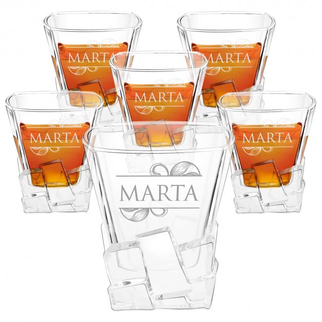 Szklanki do whisky x6 z grawerem dla niej na imieniny