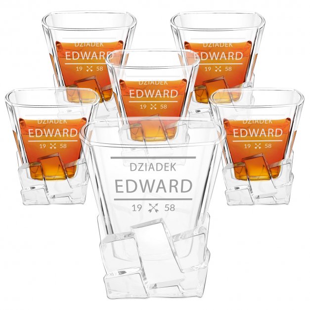 Szklanki do whisky x6 z grawerem dla dziadka na urodziny