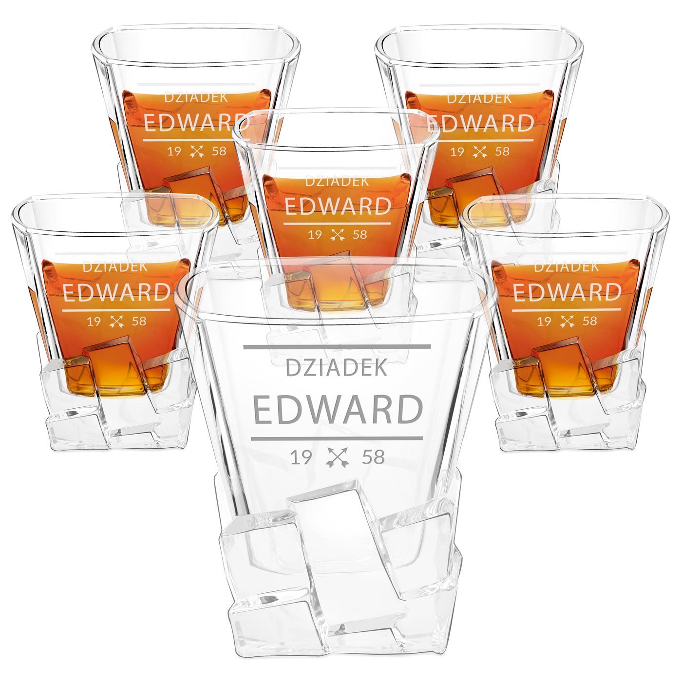 Szklanki do whisky x6 z grawerem dla dziadka na urodziny