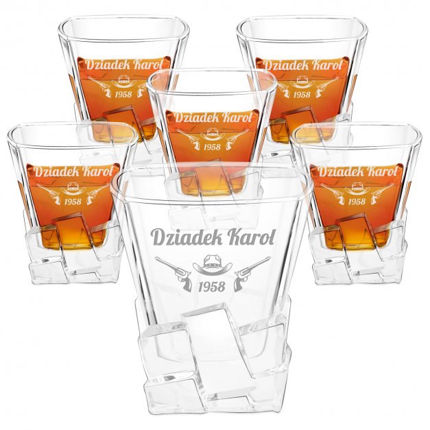 Szklanki do whisky x6 z grawerem dla dziadka na urodziny