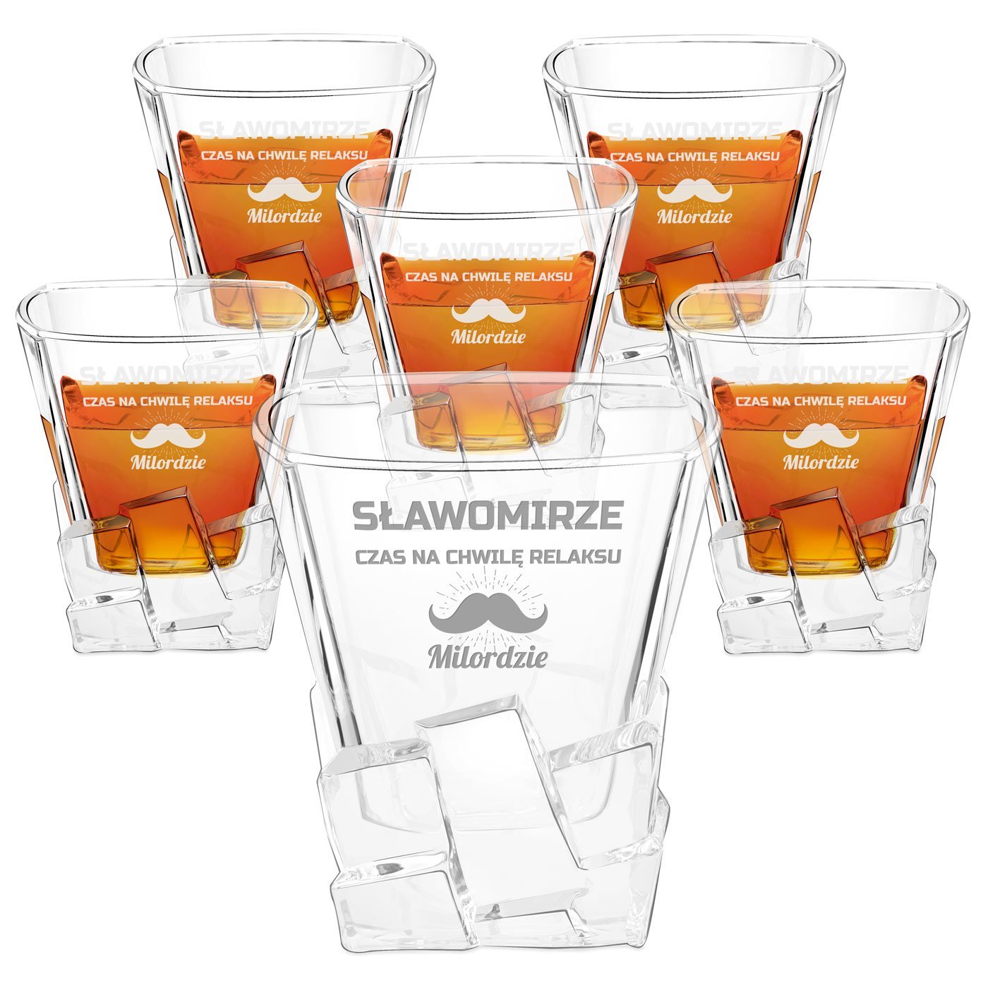 Szklanki do whisky x6 z grawerem dla lenia emeryta na imieniny