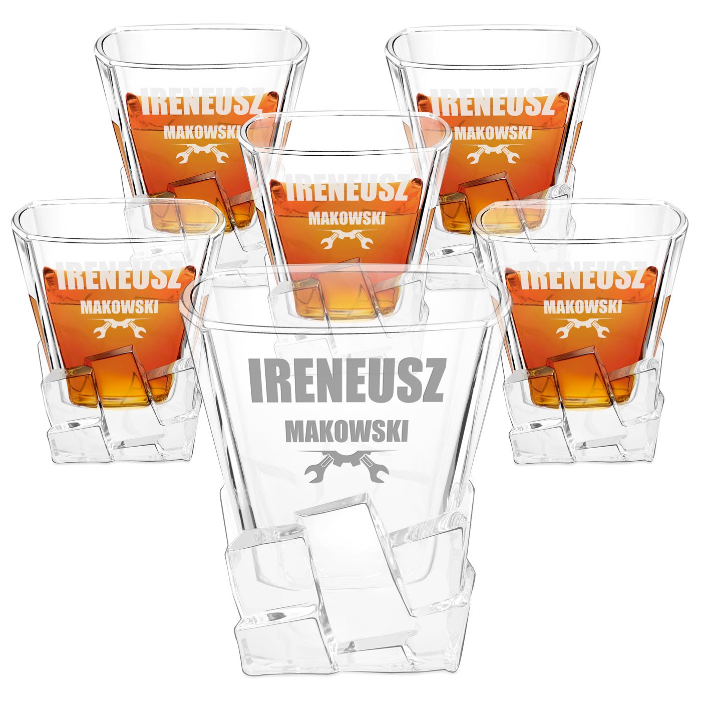 Szklanki do whisky x6 z grawerem dla majsterkowicza inyniera na imieniny