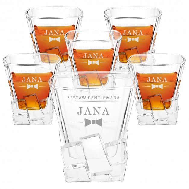Szklanki do whisky x6 z grawerem dla gentlemana na imieniny