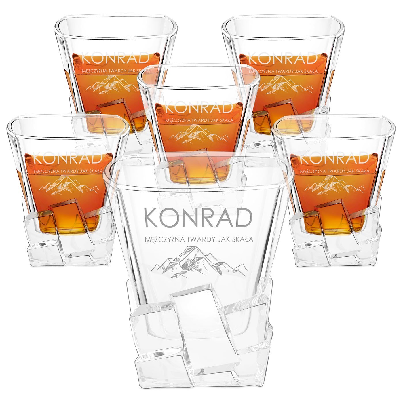 Szklanki do whisky x6 z grawerem dla podrnika mionika gr na imieniny