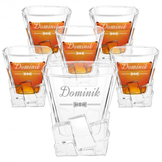 Szklanki do whisky x6 z grawerem dla gentlemana na imieniny