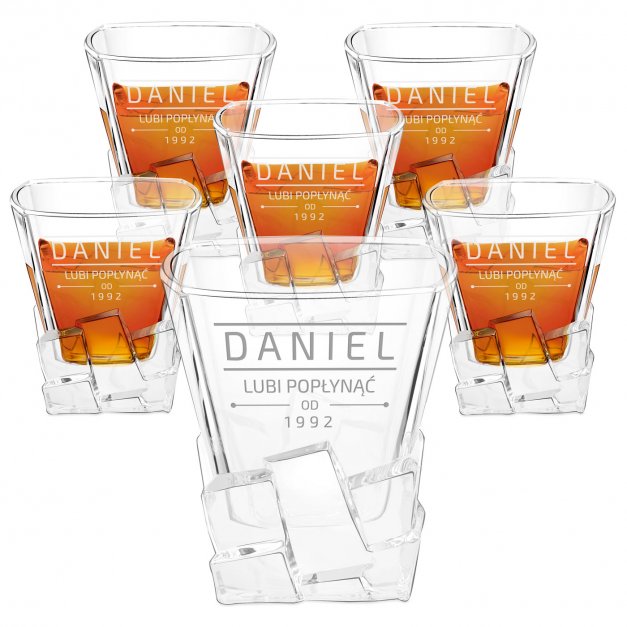 Szklanki do whisky x6 z grawerem dla imprezowicza na urodziny