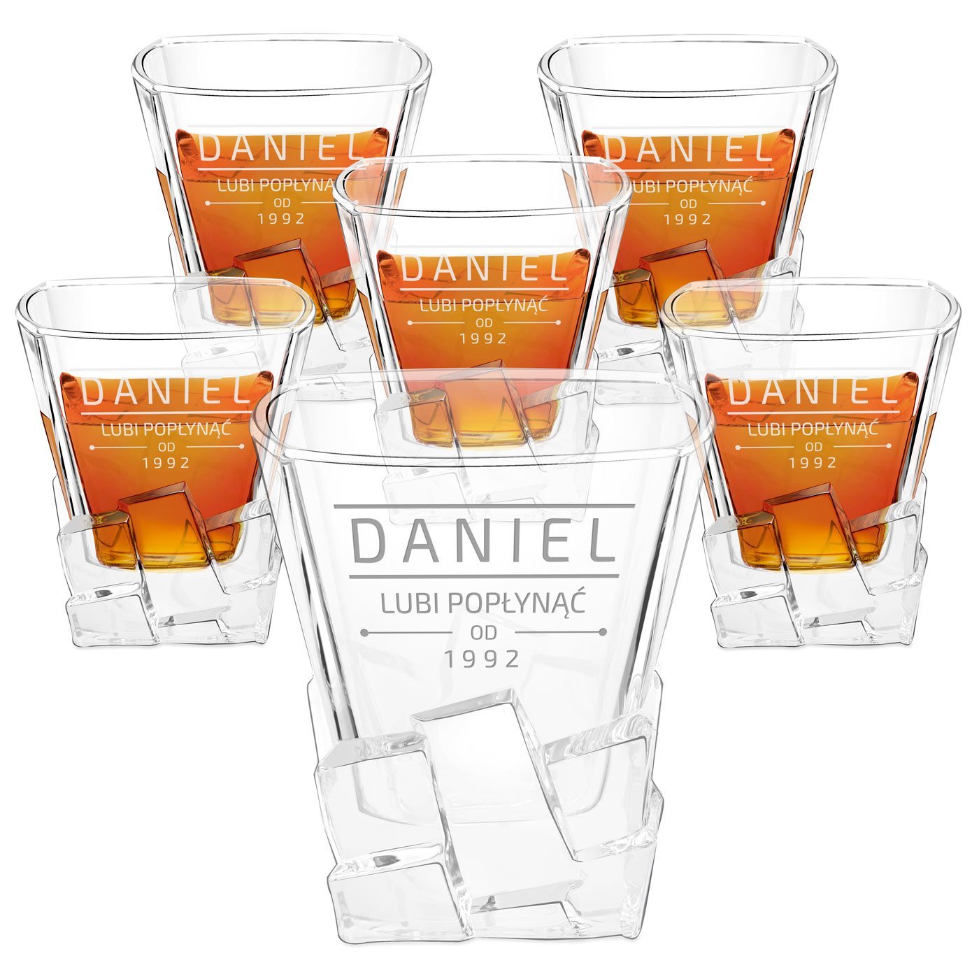 Szklanki do whisky x6 z grawerem dla imprezowicza na urodziny