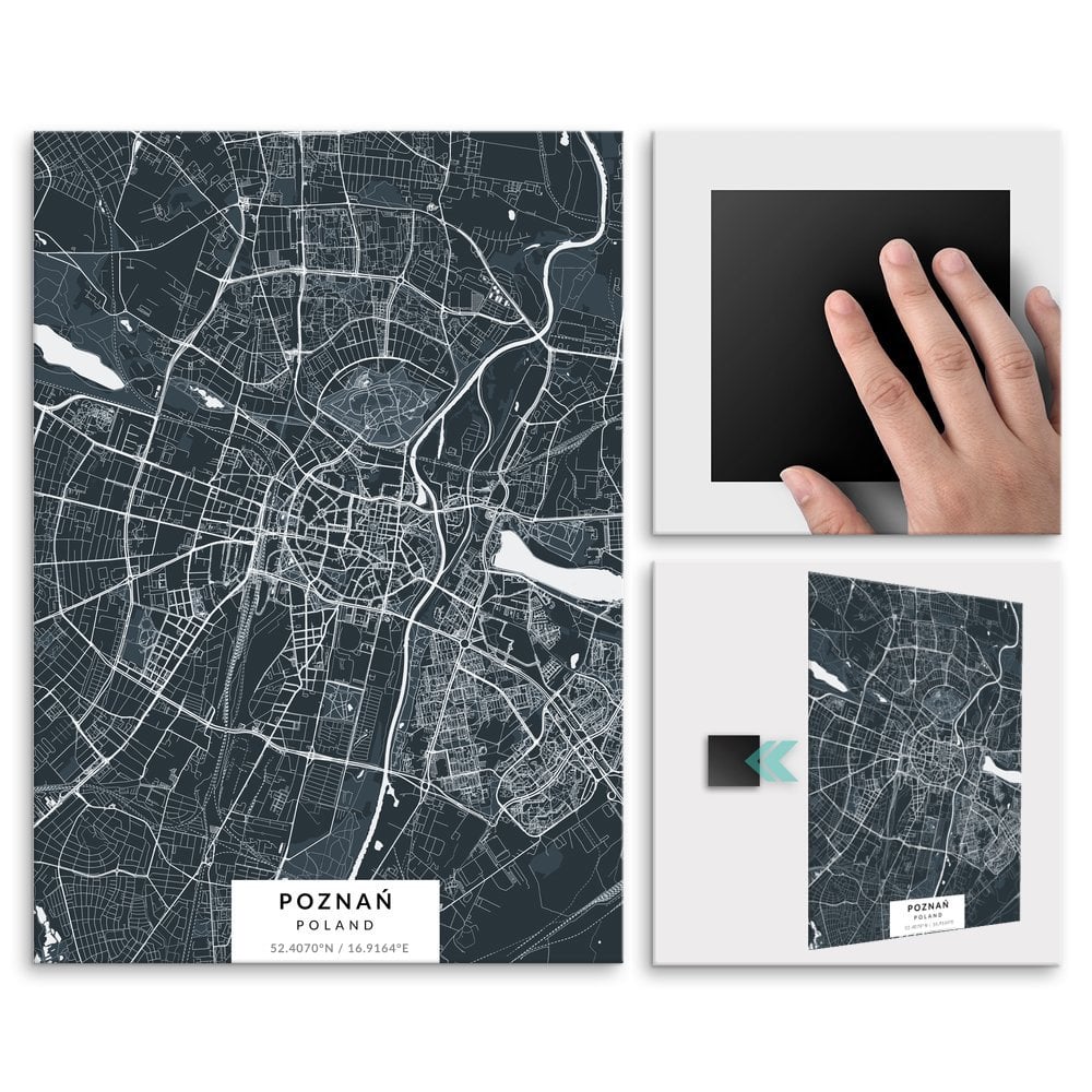 Plakat metalowy Mapa Navy Pozna M