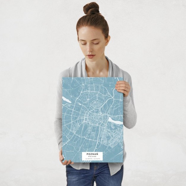 Plakat metalowy Mapa Lazur Poznań M
