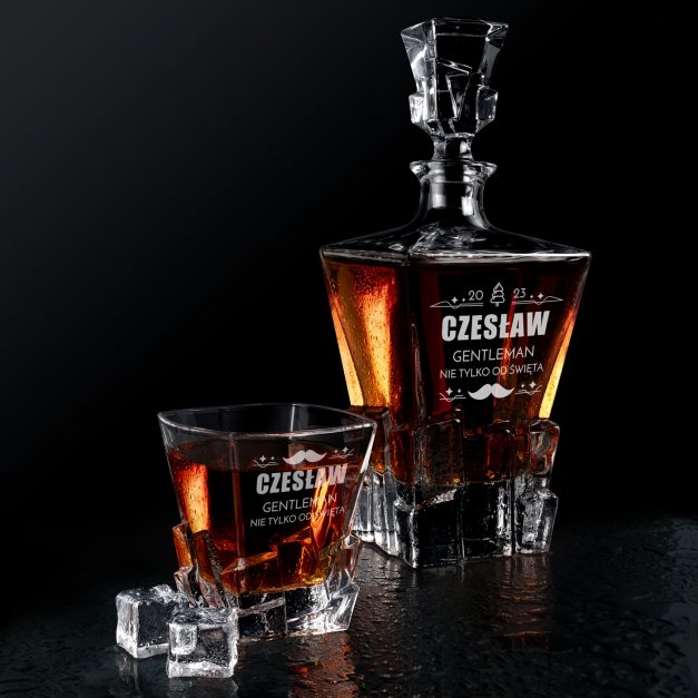 Karafka Ice Blink i 6 szklanek z grawerem dla gentlemana na święta