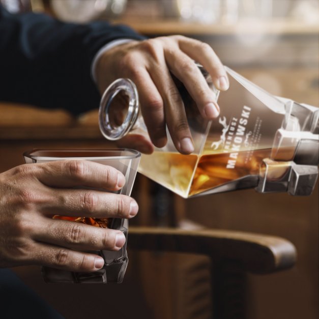 Karafka Ice Blink i 6 szklanek z grawerem dla majsterkowicza inżyniera mechanika na urodziny