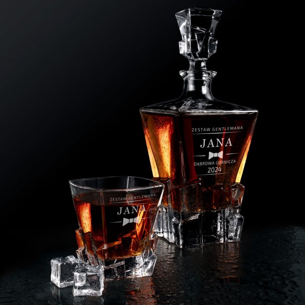 Karafka Ice Blink i 4 szklanki z grawerem dla gentlemana na imieniny
