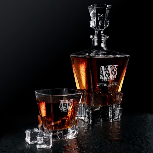 Karafka Ice Blink i 4 szklanki z grawerem dla gentlemana