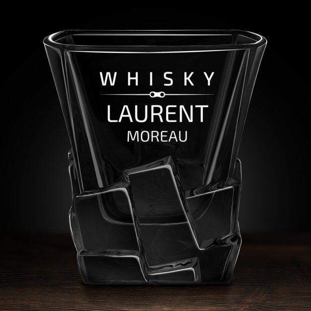 Karafka Ice Blink i 6 szklanek z grawerem dla konesera whisky