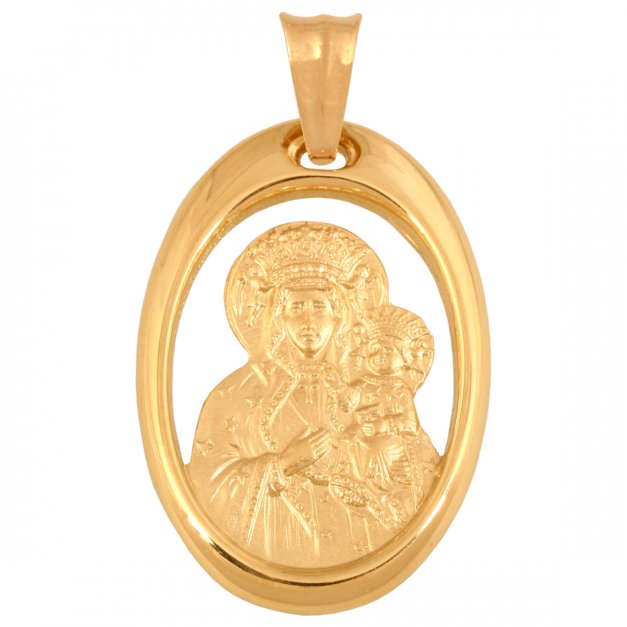 Złoty medalik 585 Matka Boska prezent grawer