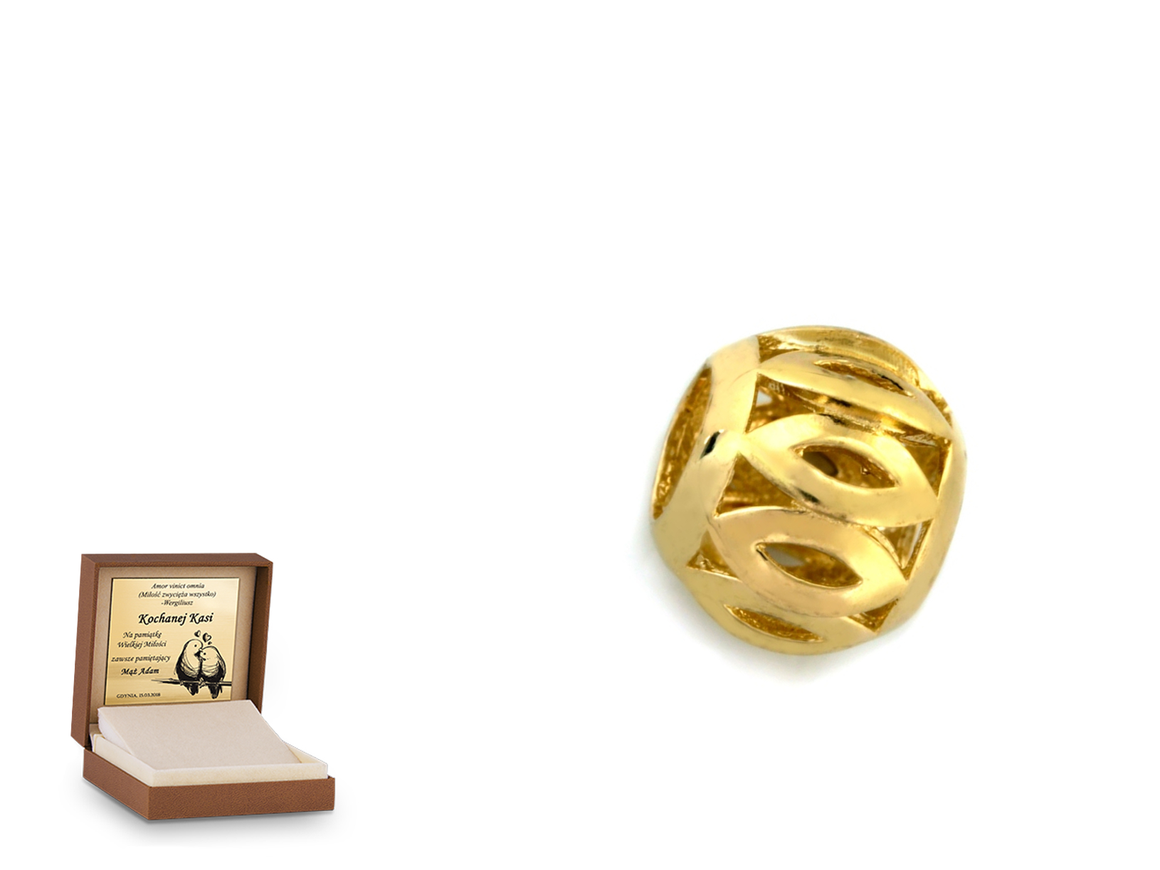 Złota zawieszka 585 charms charms prezent grawer