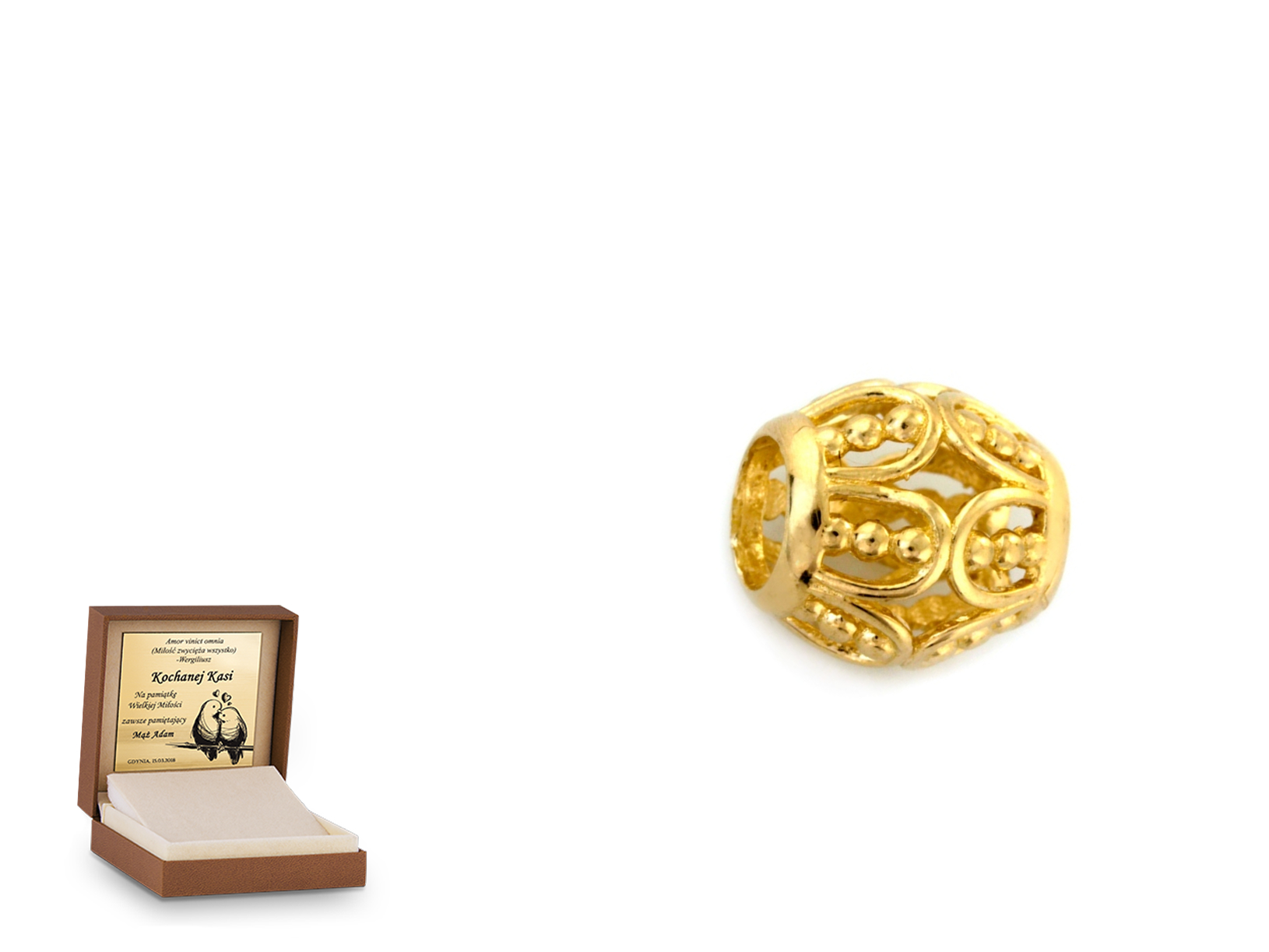 Złota zawieszka 585 charms charms prezent grawer