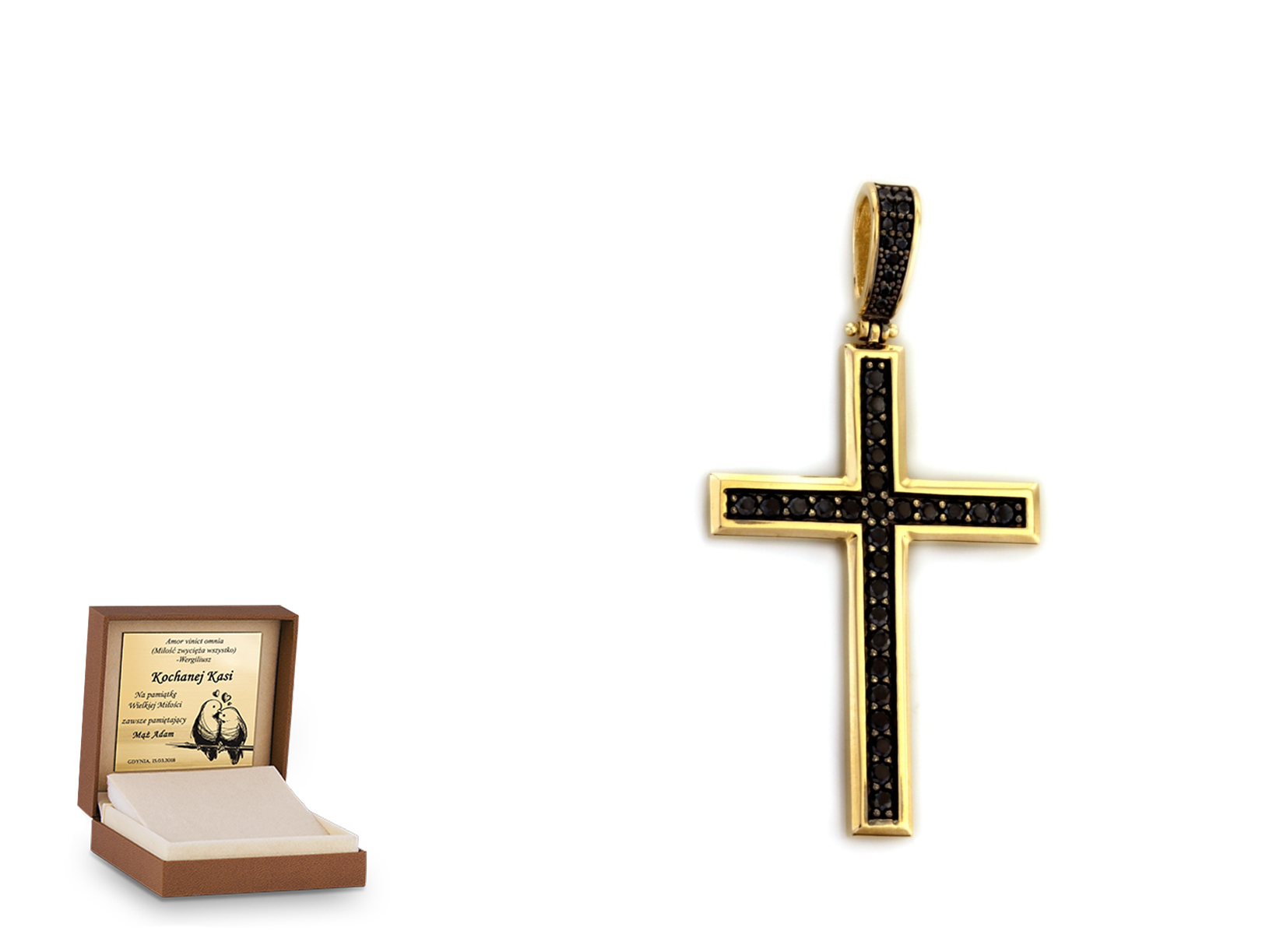 Złota zawieszka 585 krzyżyk krzyżyk prezent