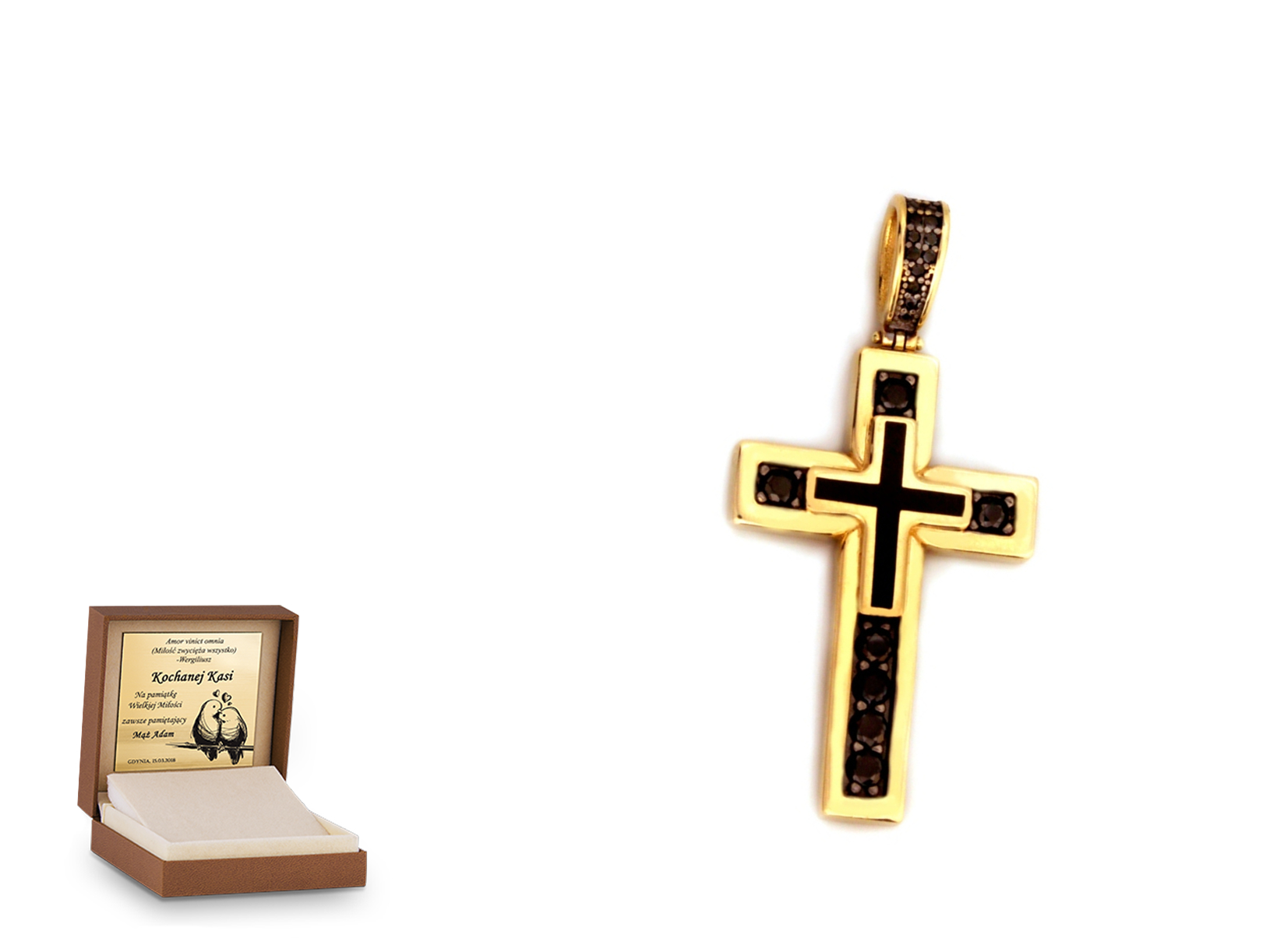 Złota zawieszka 585 krzyżyk krzyżyk prezent