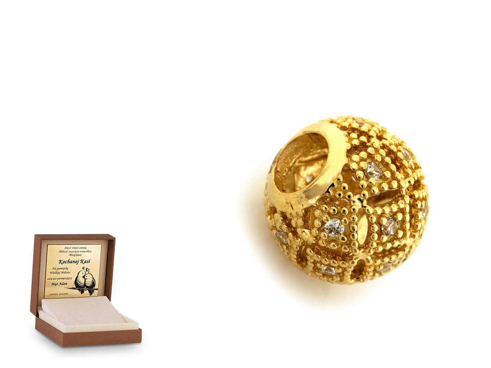 Złota zawieszka 585 charms charms prezent grawer
