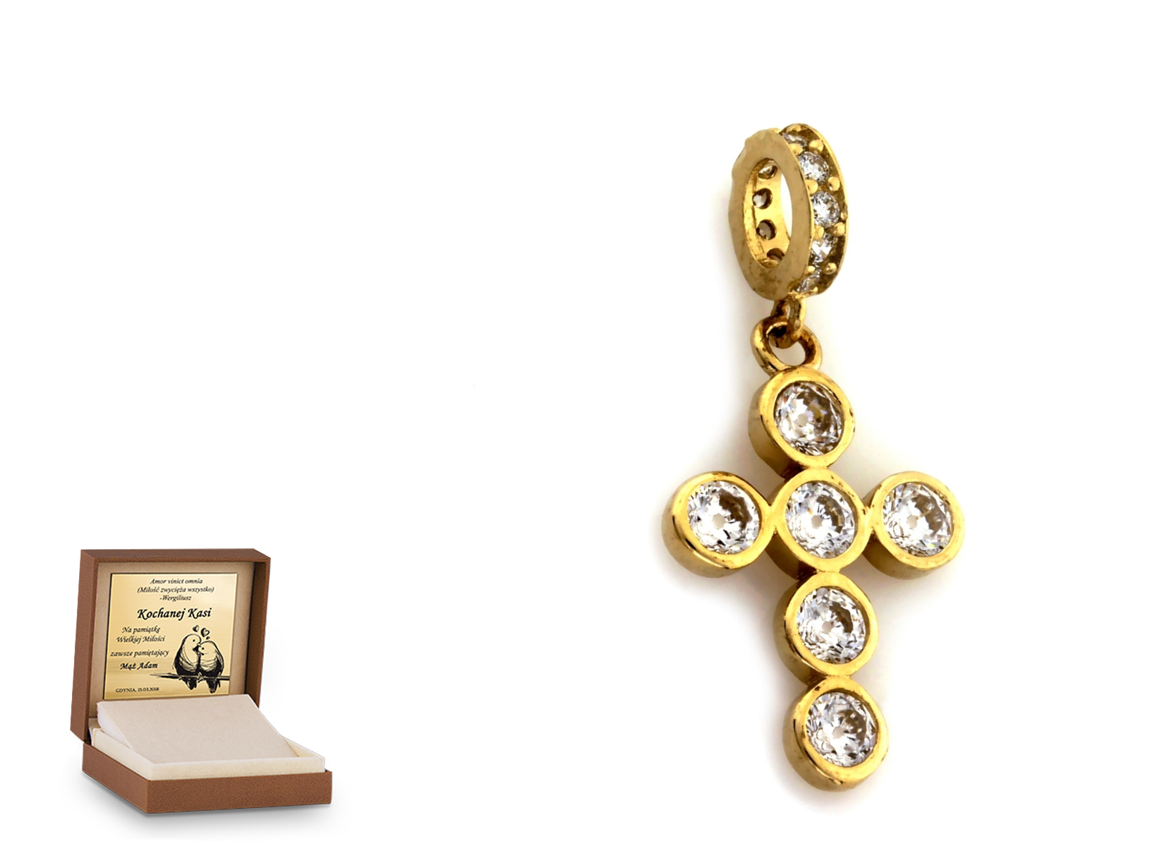 Złota zawieszka 585 charms charms prezent grawer