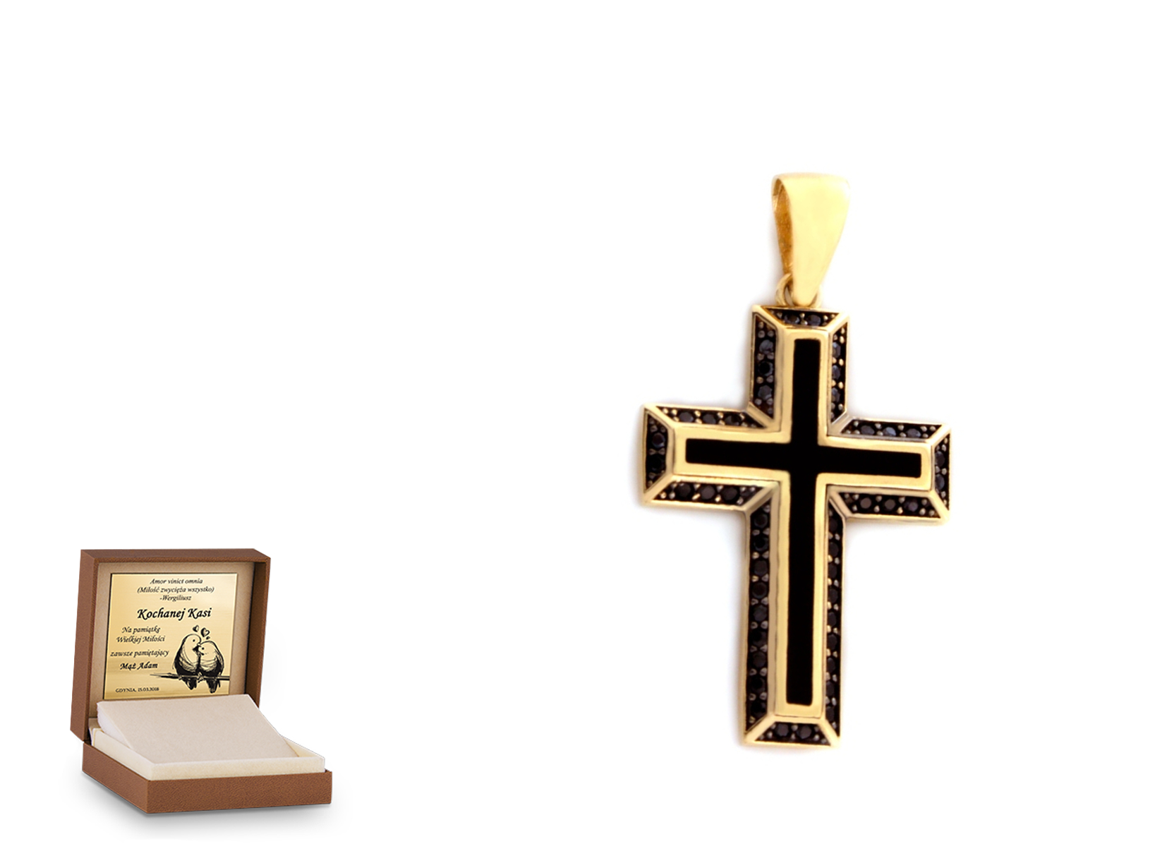 Złota zawieszka 585 krzyżyk krzyżyk prezent