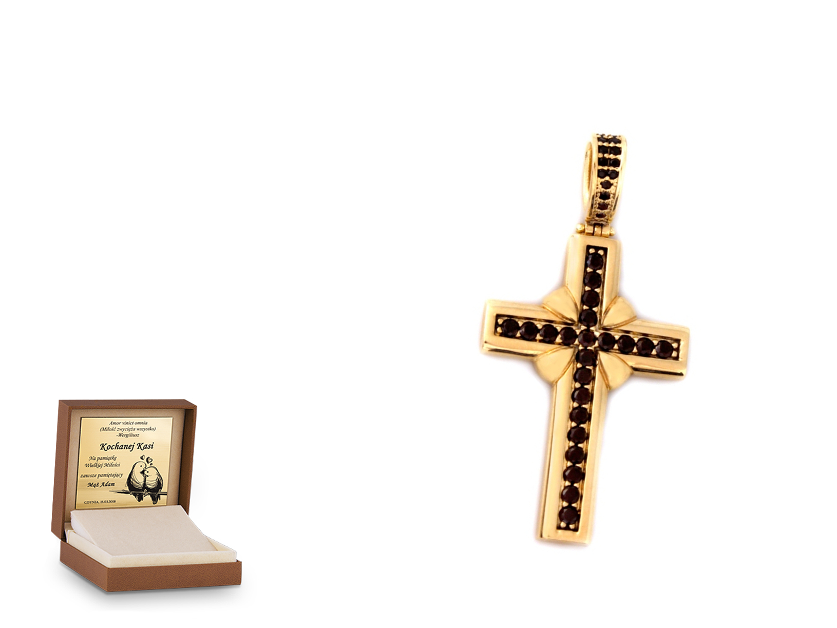 Złota zawieszka 585 krzyżyk krzyżyk prezent