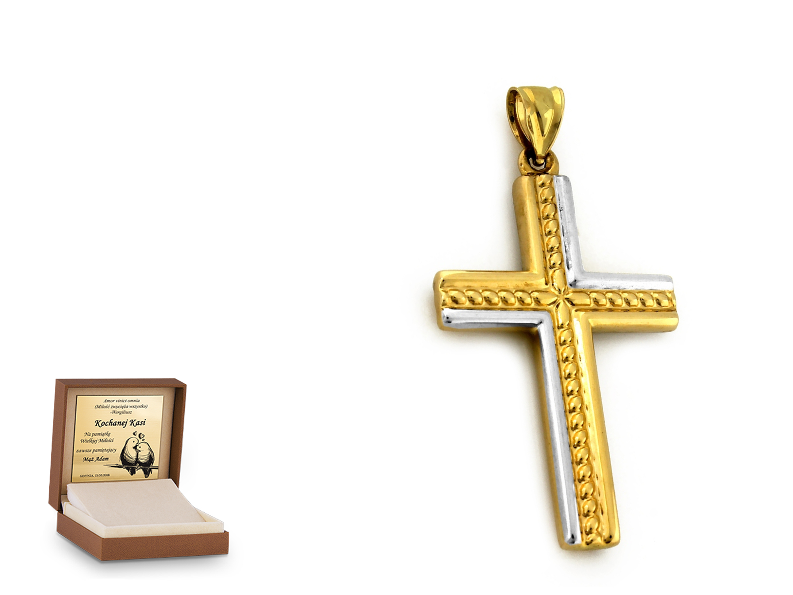 Złota zawieszka 585 krzyżyk krzyżyk prezent