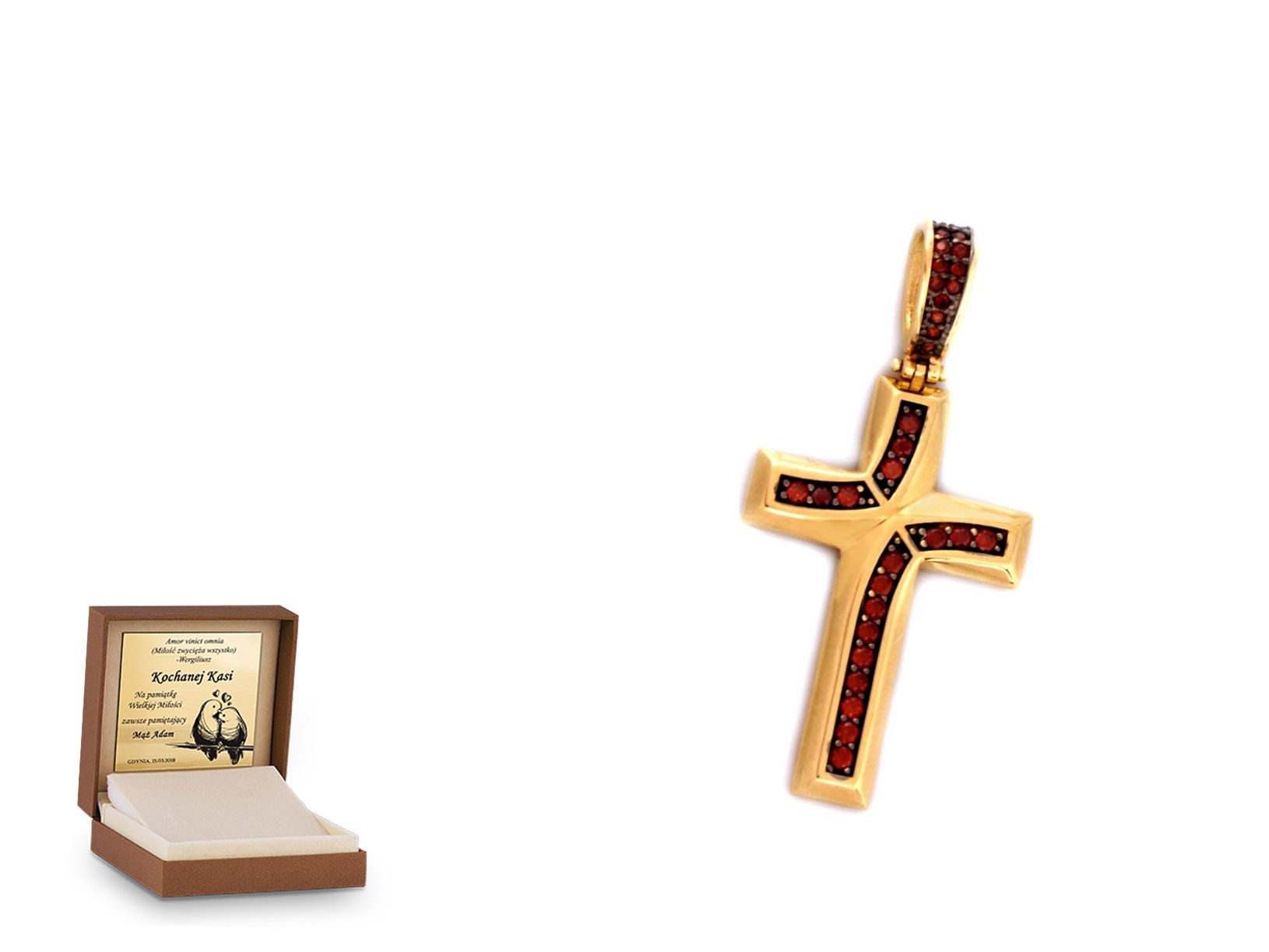Złota zawieszka 585 krzyżyk krzyżyk prezent