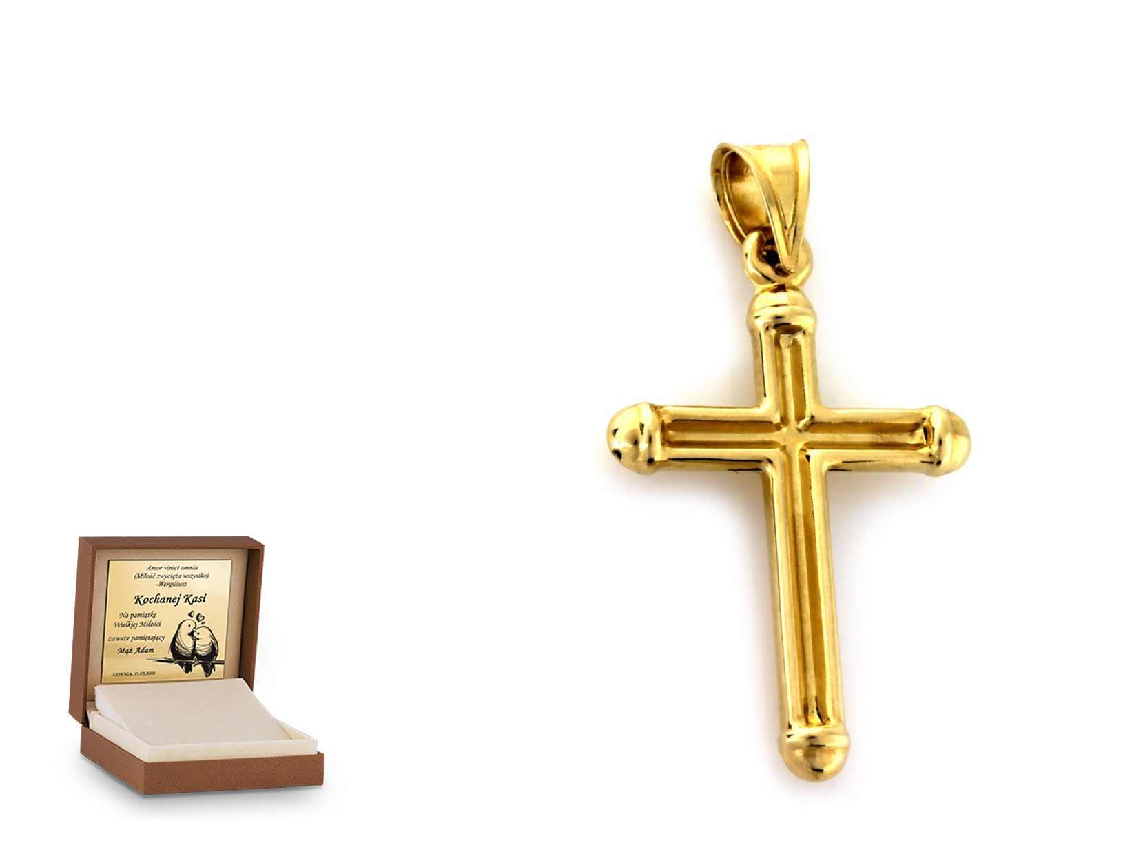 Złota zawieszka 585 krzyżyk krzyżyk prezent