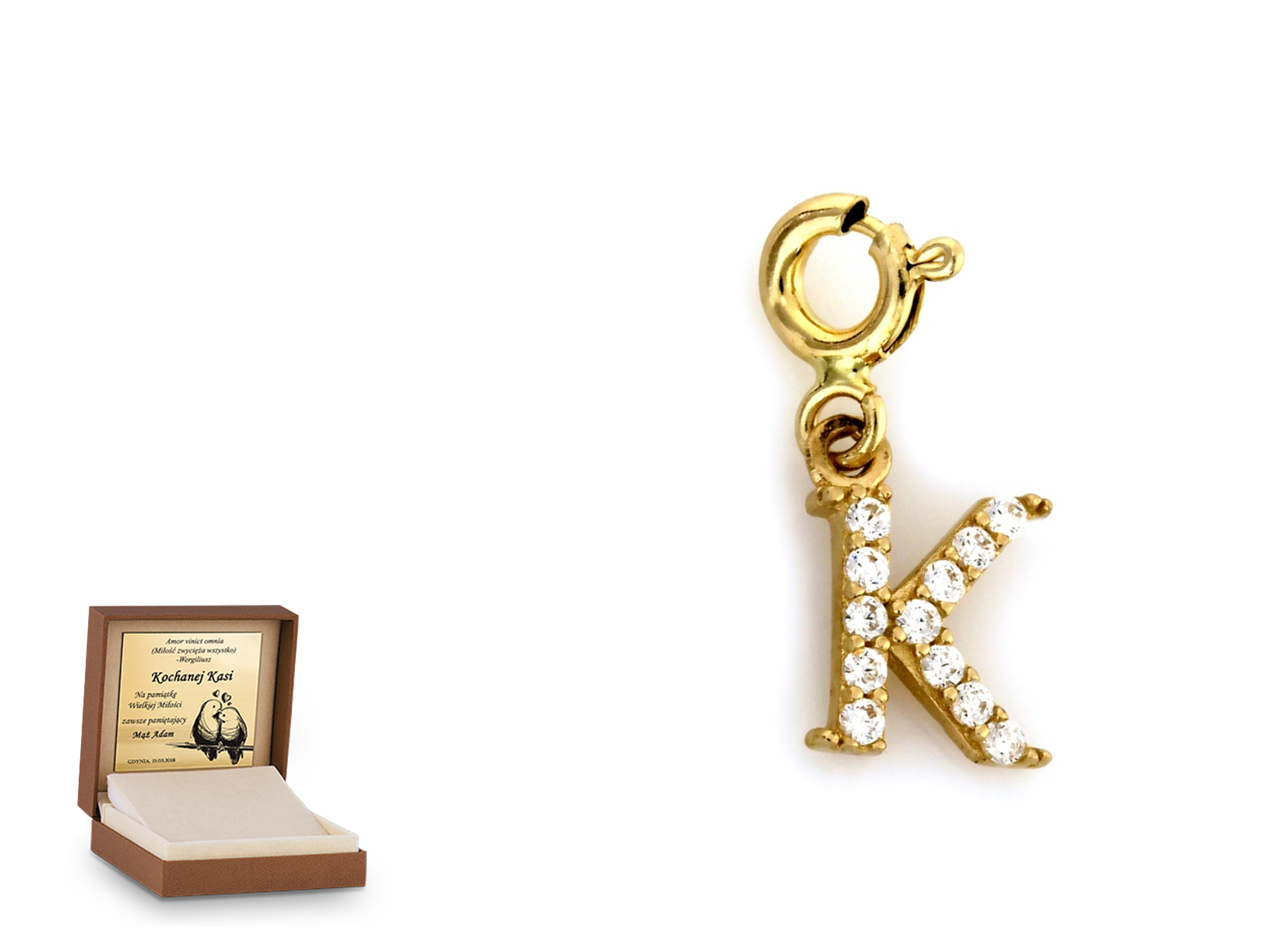 Złota zawieszka 585 charms charms prezent grawer