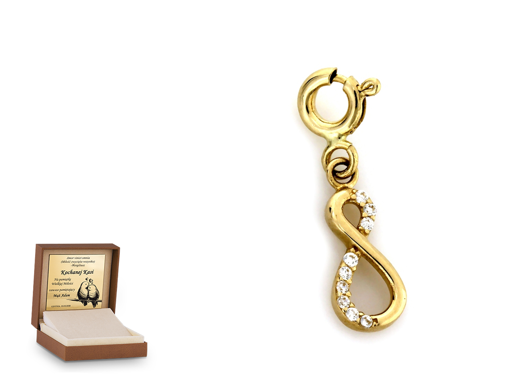 Złota zawieszka 585 charms charms prezent grawer