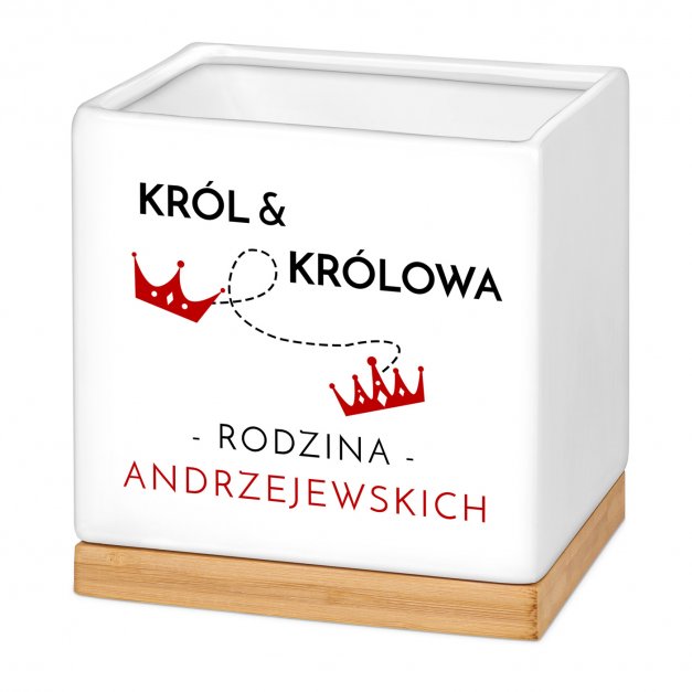 Personalizowana doniczka kwadratowa z napisem dla pary na ślub rocznicę parapetówkę