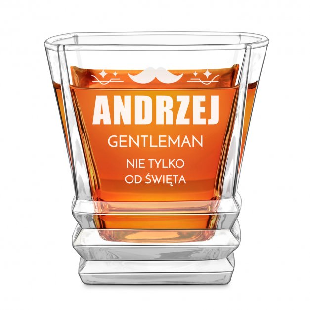 Szklanka do whisky geometric z grawerem dla gentlemana na święta