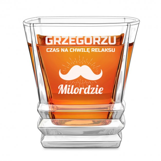 Szklanka do whisky geometric z grawerem dla gentlemana na imieniny