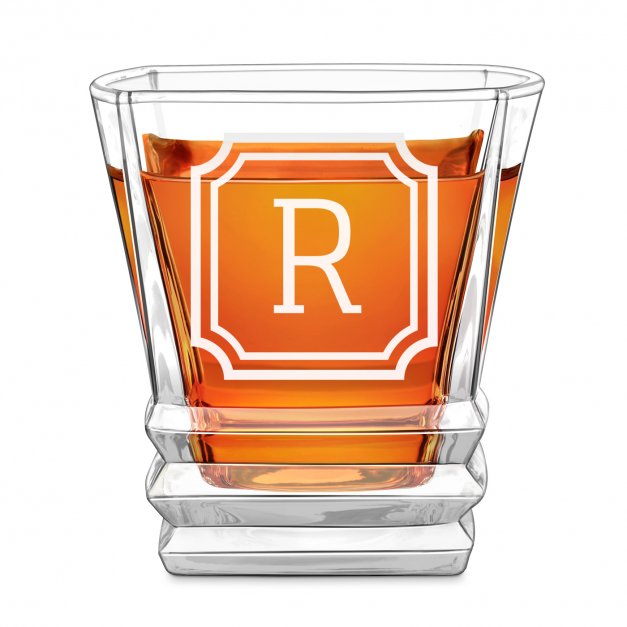 Szklanki geometric zestaw x6 z grawerowanym inicjałem dla konesera whisky