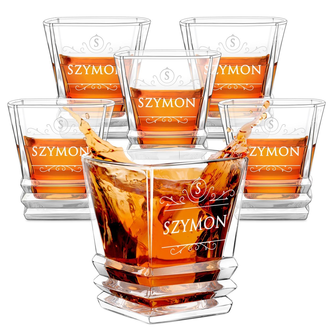 Szklanki geometric zestaw x6 z grawerem dla niego na imieniny