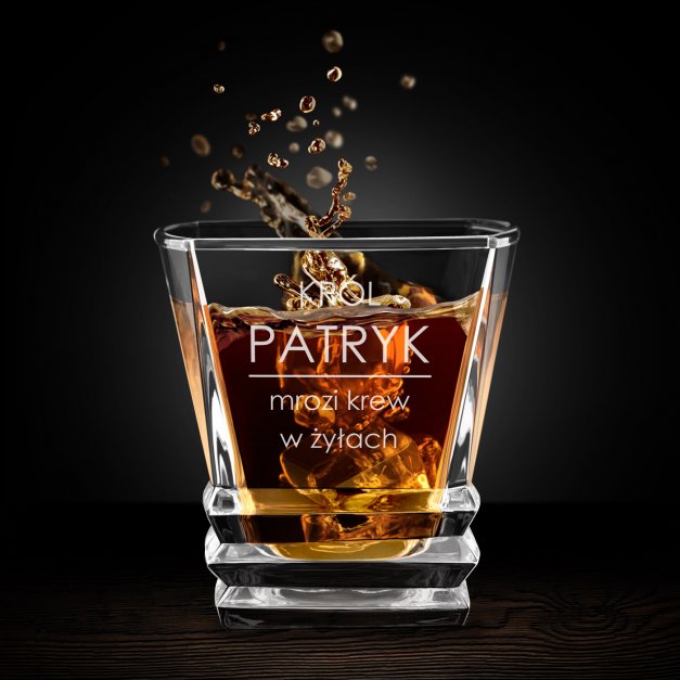 Szklanki geometric zestaw x6 z grawerem dla konesera whisky