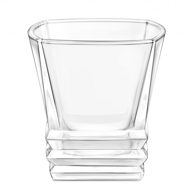 Karafka geometric z 4 szklankami i grawerowanym inicjałem