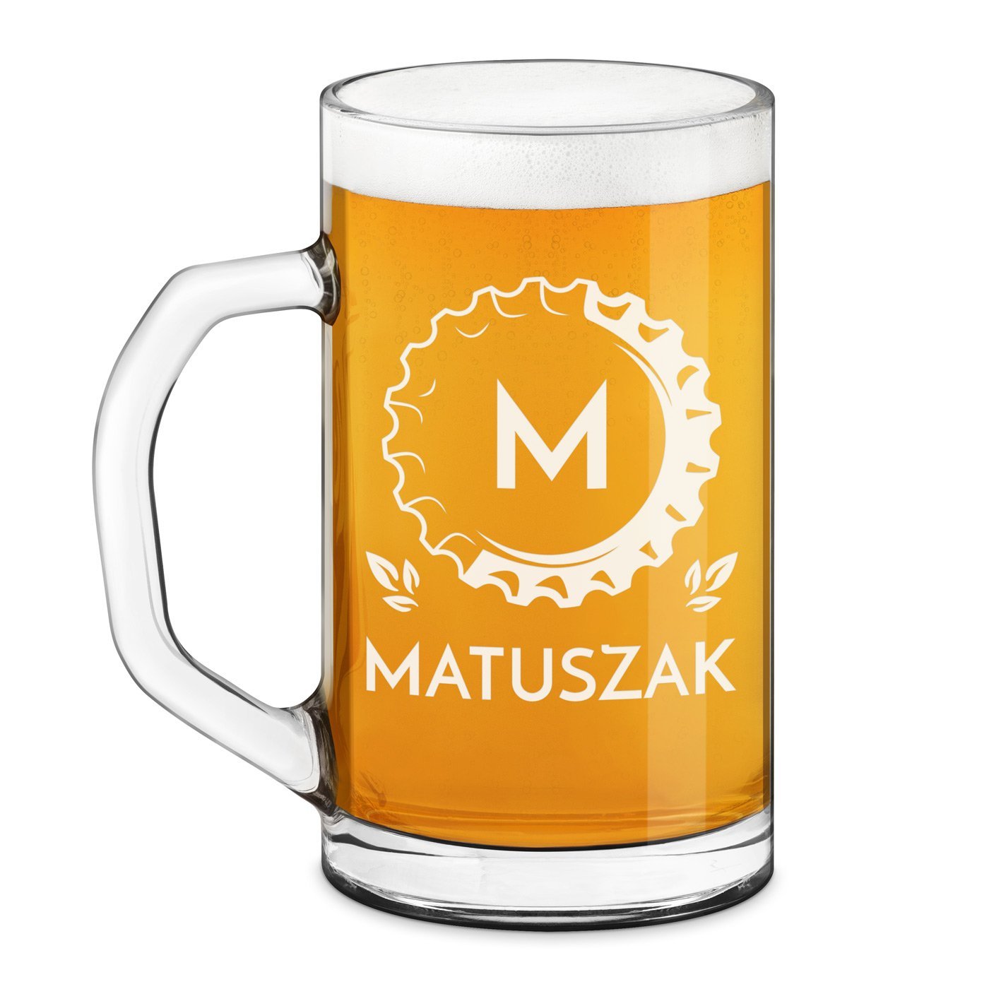 Kufel na piwo prosty z grawerowanym nazwiskiem dla piwosza