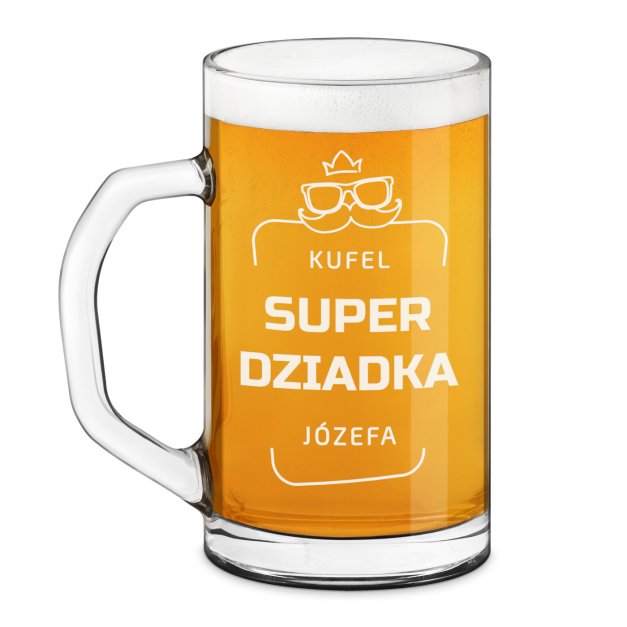 Kufel na piwo prosty z grawerem dla dziadka