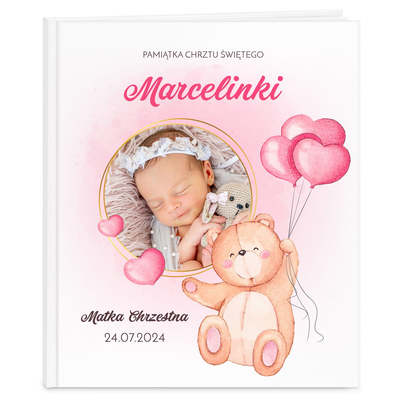 Ksiga bani banie z Twoim zdjciem i nadrukiem dla dziewczynki na chrzest