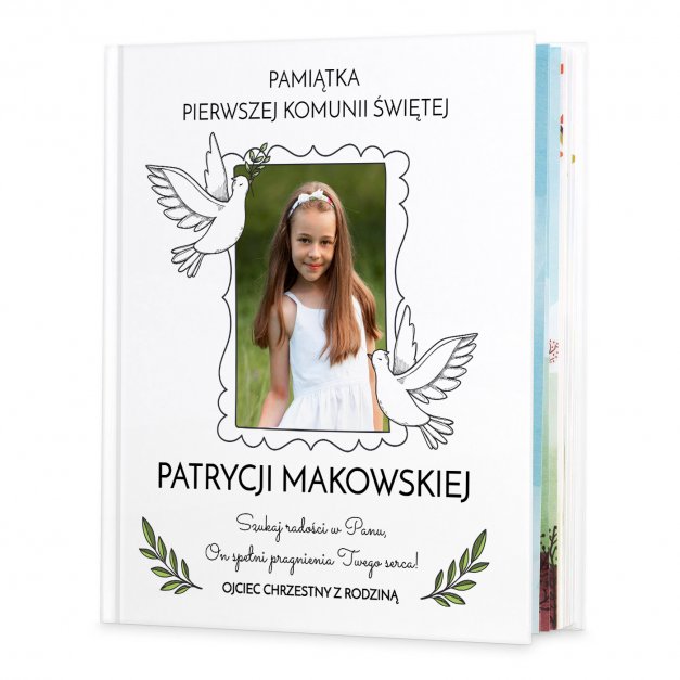 Historie opowieści biblijne z nadrukiem dla dziewczynki na komunię