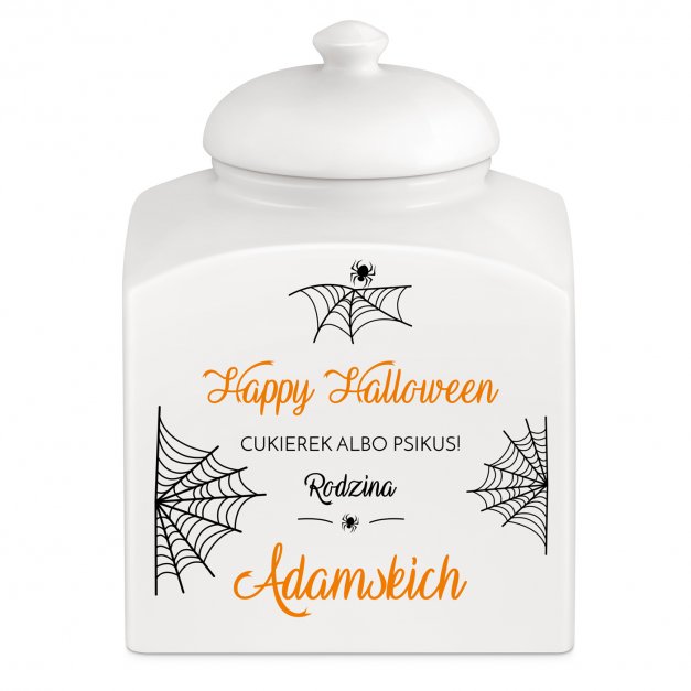 Słoik ceramiczny na ciastka z nadrukiem na Halloween