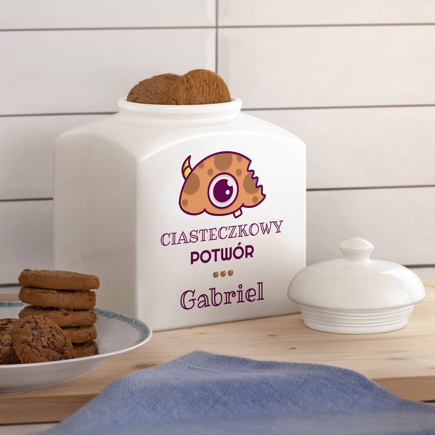 Soik ceramiczny na ciastka z nadrukiem dla niego na imieniny