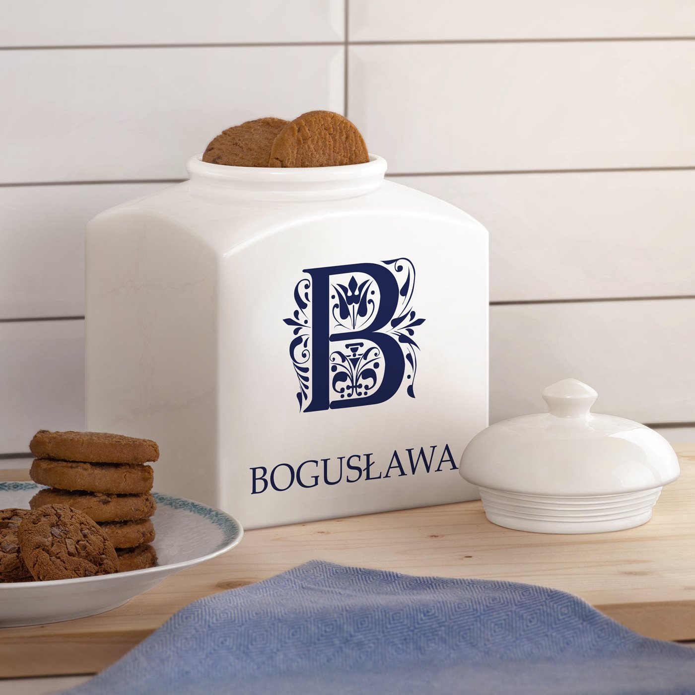 Soik ceramiczny na ciastka z nadrukiem dla niej na imieniny