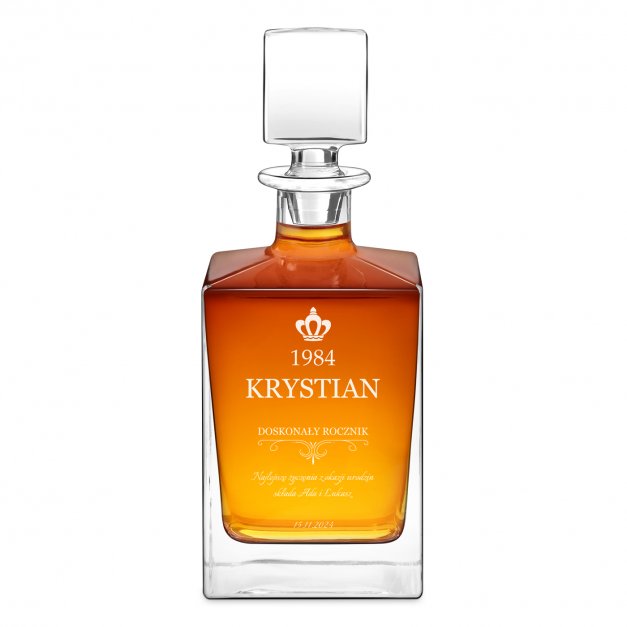 Karafka do whisky cube z grawerem dla niego na urodziny