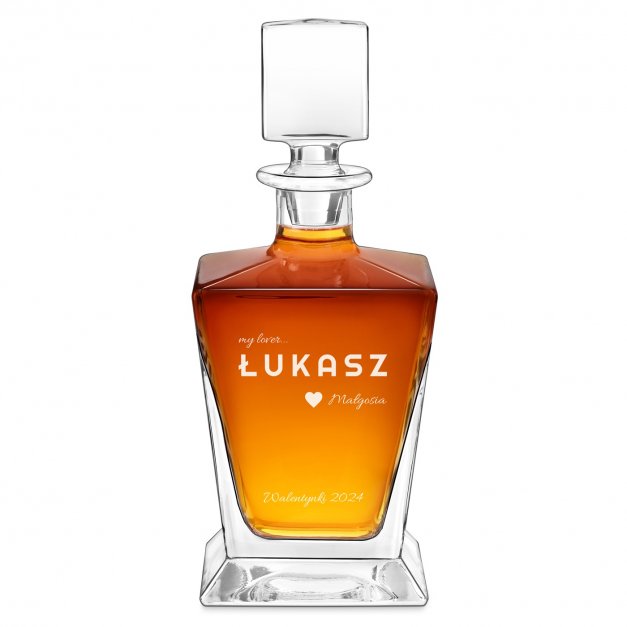 Karafka do whisky pyramid z grawerem dla chłopaka narzeczonego męża na walentynki